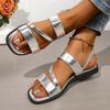 Flache Flip-Flops für Damen, Neue Kollektion Frühjahr 2025, Retro Lässige Strandmode Römische Flip-Flops, Sandalen