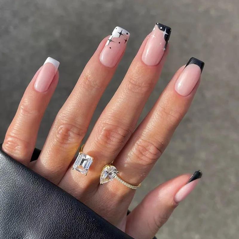 24Pcs Love Ballerina Press On Nails Set Full Cover Artificial Fake Nails Professional Adhesive Free False Nail Art