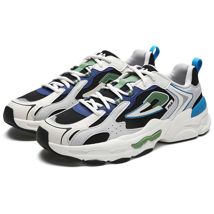 New FILA Y2K Low Top Casual Shoes Men's White Black Lotus Gray F12M312103FBV