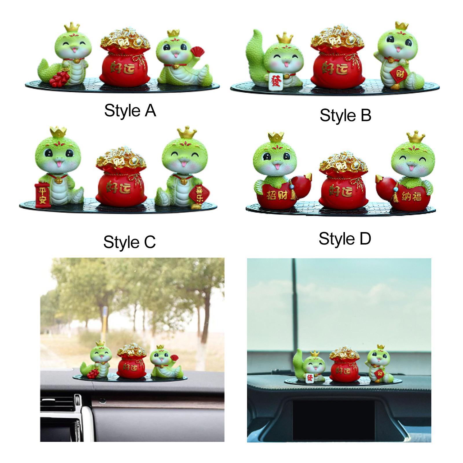 2025 Snake Year Miniature Figurines Car Decor Sculpture for Present Tabletop