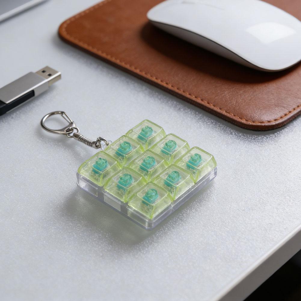 Rgb Mini Keyboard Stress Relief Toy Keychain Pendant Light-Up Fingertip Button Toy For Children Adults Relieve Stress