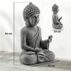 Garden Statue, Seated Buddha, Magnesium Oxide, 32 x 23 x 51 cm, Dark Grey