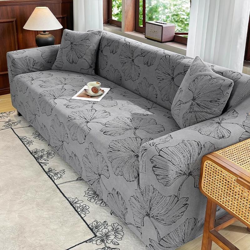 Mid Century Style New Four Season Universal Elastic Sofa Cover All Inclusive One Line Anti Cat Scratch Straight Sofa Upholstery