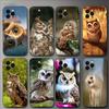 Bird Owl Cute Phone Case For iPhone 16,15,14,13,12,11,XS,XR,X,8,7,Pro,Max,Plus,mini Silicone Black Cover