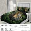 3pcs Tiger in the jungle pattern bedding set, 1 duvet cover and 2 pillowcases, for teenagers and adults bedroom, birthday gift