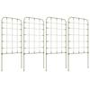 Set of 4 Garden Trellises Steel Climbing Supports for Climbing Plants and Decoration 40x90 Cm Green