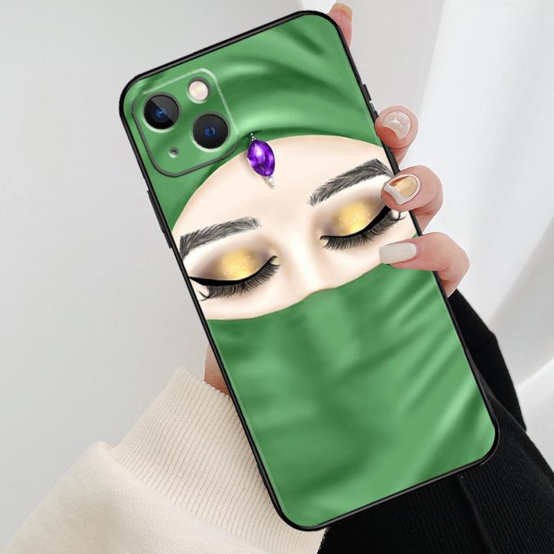 Muslim Islamic Girls Arabic Hijab Phone Case For iPhone 17 Pro Max 16 15 14 11 12 13 Pro Max mini 15 16 Plus 16e 17 Air Cover