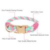 Classic Comfortable Cotton Dog Collar Adjustable Braided Cotton Multi-Color Rope Collars with Durable Metal Buckle for Medium Small Dogs