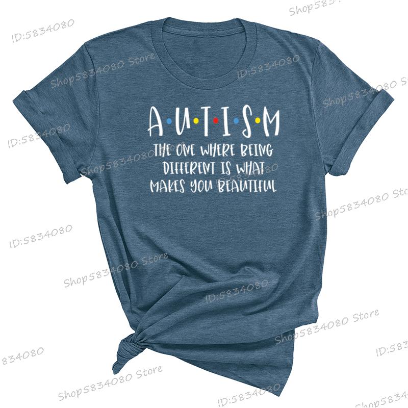 Autism Awareness Shirt Autism Acceptance T Shirt Gift Special Ed Gift Women Crew Neck Short Sleeve Tshirt Neurodiversity Tshirt