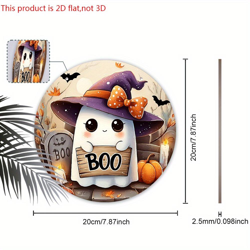 Halloween Wooden Sign with Adorable Ghost Pattern - Charming BOO Figurine Ornaments - Ideal for Front Door, Wall, Room Decor