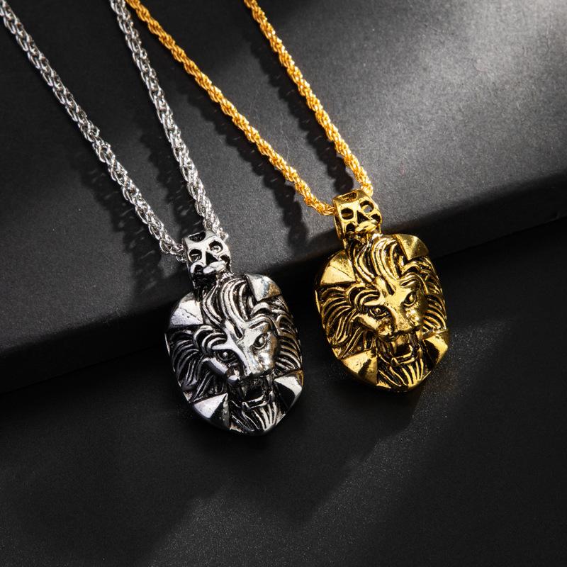 European and American Hot Selling Fashion Party Lion Head Pendant Mens Necklace Jewelry