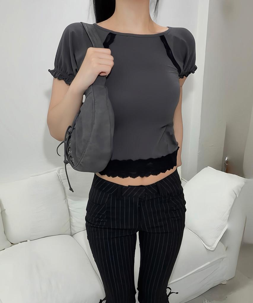 Yuupeu Romantic Lace Top - Black