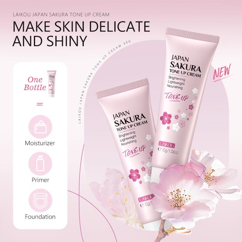 LAIKOU Japan Sakura Tone Up Cream Conceal Blemishes Brightening 30g