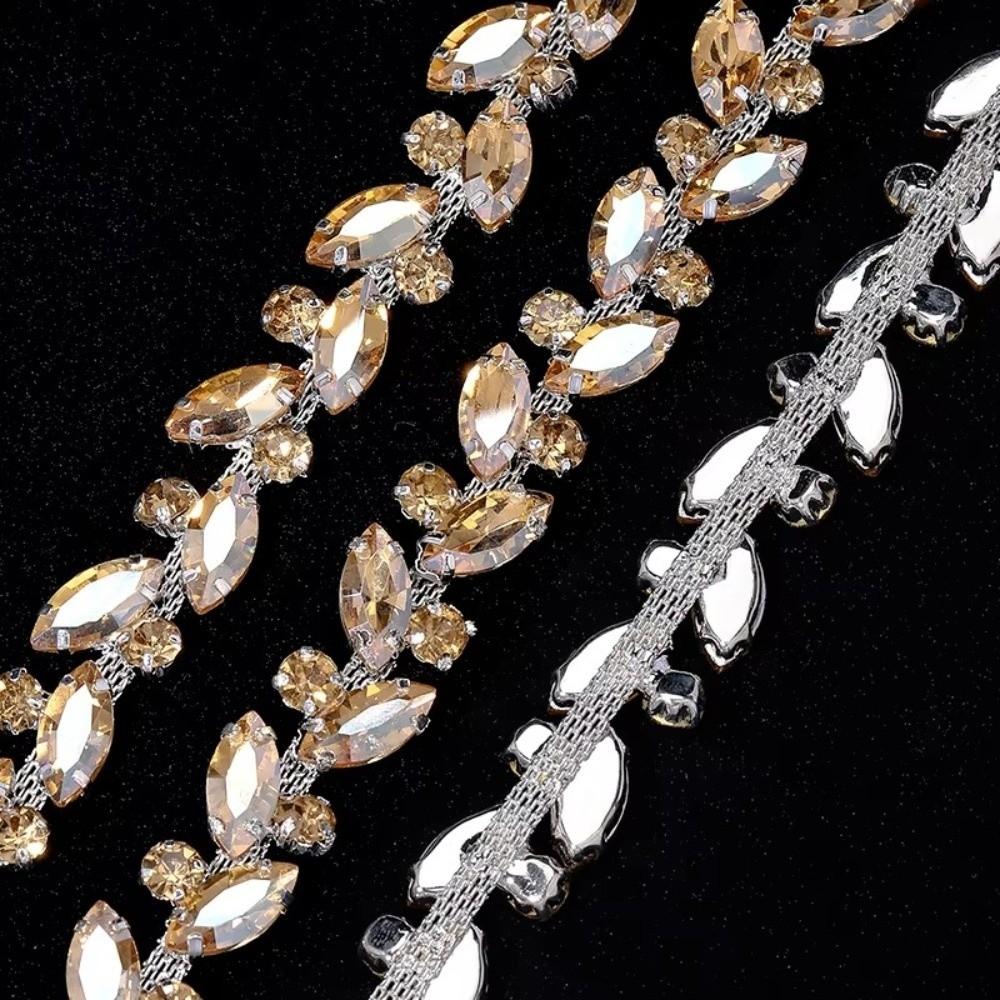 1Yard/90cm Rhinestone Border DIY Multi-color Crystal Diamond Strips Versatile Self-adhesive Diamond Ribbon