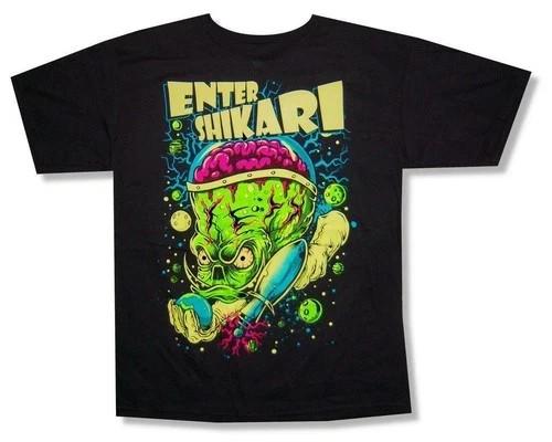 Enter Shikari Brain Cartoon Head Black Men T-Shirt