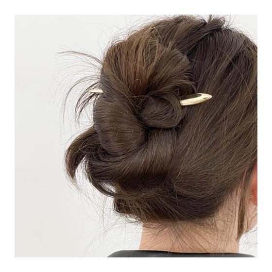 Kanzashi Hair Stick for Japanese Traditional Wear, Kimono, Yukata - Simple Alloy Hair Accessory for Women (Gold02)