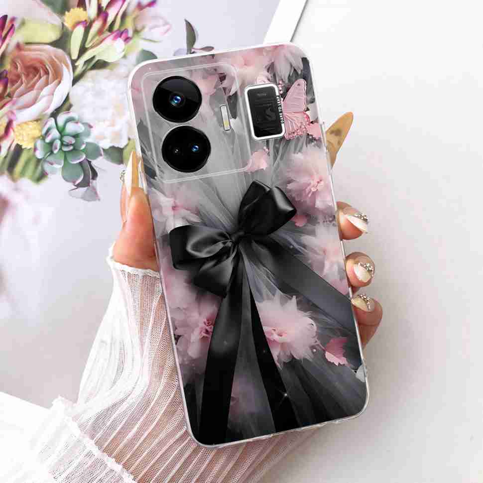 For Realme GT Neo5 RMX3706 Case Fashion Painted Flowers Silicone Cover For Oppo Realme GTNeo5 GTNeo 5 Phone Cases
