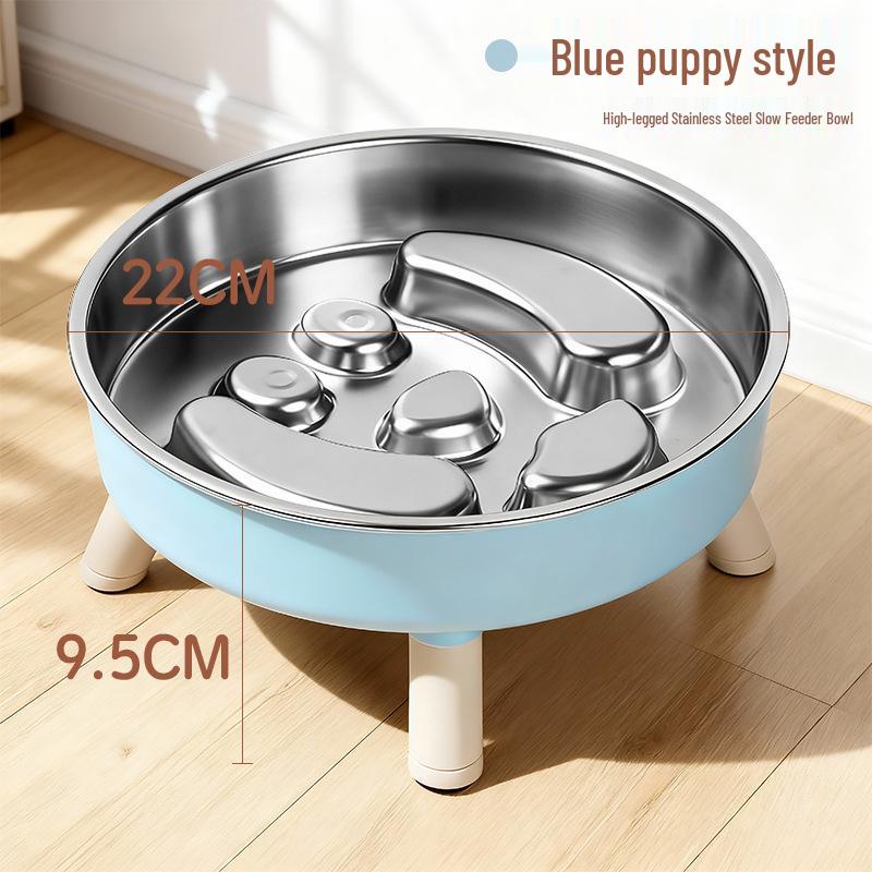 Stainless Steel Non-Slip Slow Feeder Bowl for Pets - Large Capacity for Dogs and Cats