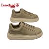 Fengye Men's Leather Casual Platform Sneakers