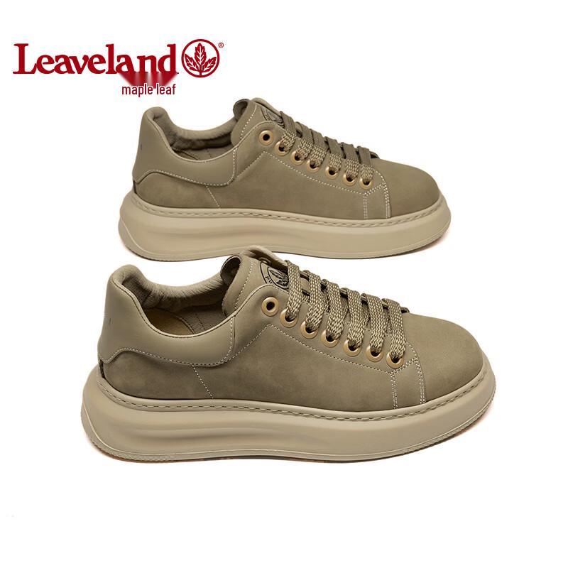 Fengye Men's Leather Casual Platform Sneakers