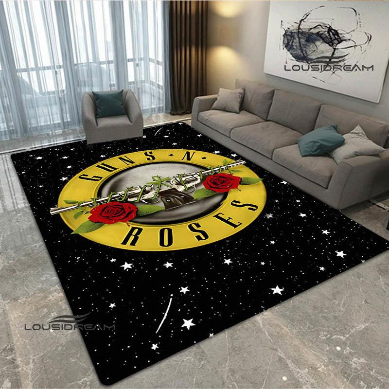 Guns n'roses band retro print carpet fashion home decoration non -slip carpet photography propsmal area rug birthday gift