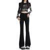 Women's High Waist Black Flare Jeans - Slimming, Versatile, Elastic Horseshoe Pants (2025)