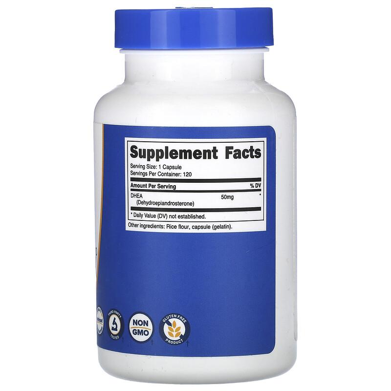 DHEA, 50 mg, 120 Capsules