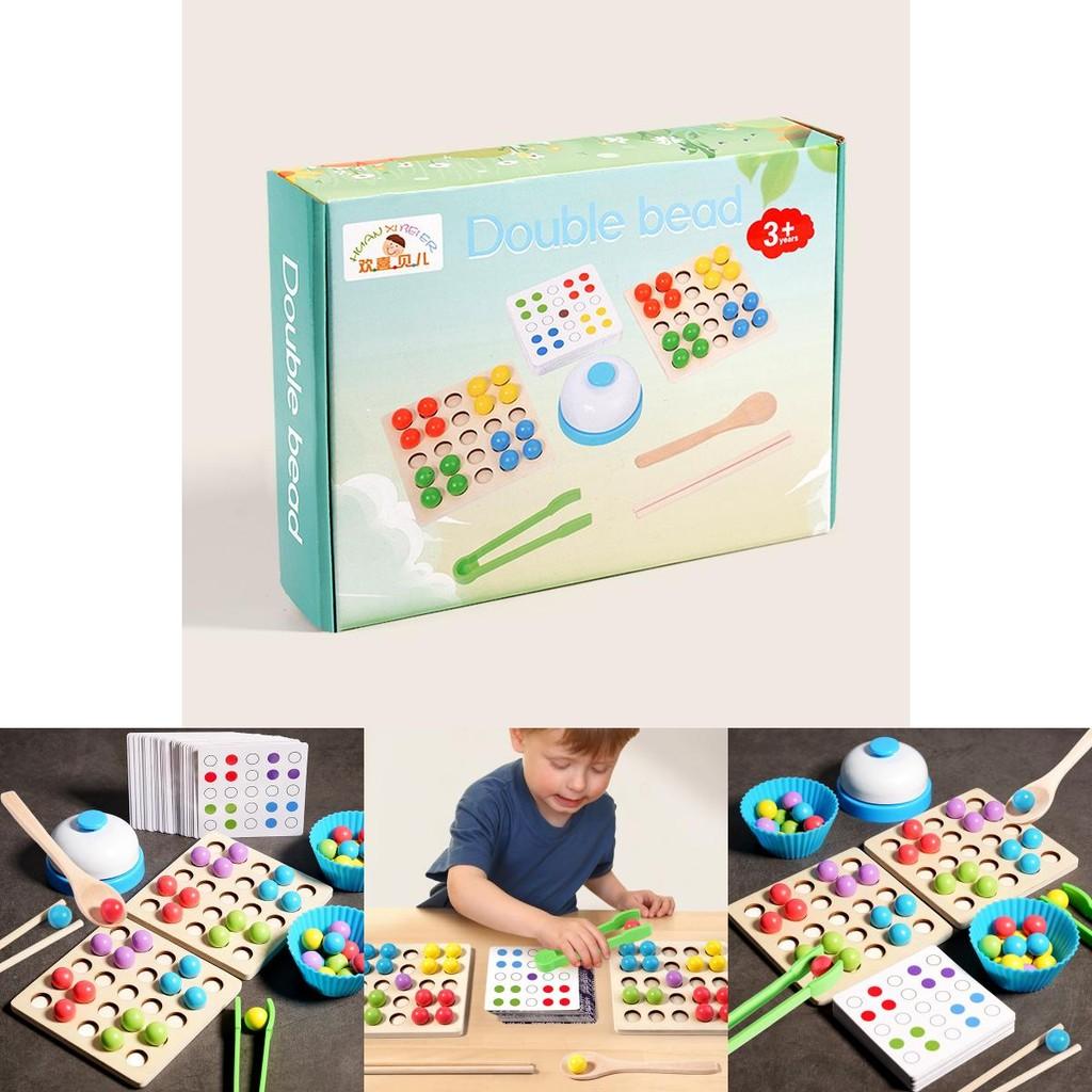 Holzperlen-Sortierspiel für Kinder Feinmotorik und Eltern-Kind-Interaktion