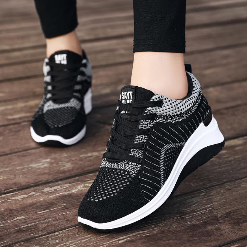 European and American Design Style Single Shoe 2024 New High Rise Thick Sole Breathable Casual Sports Vulcanized Women's Shoes