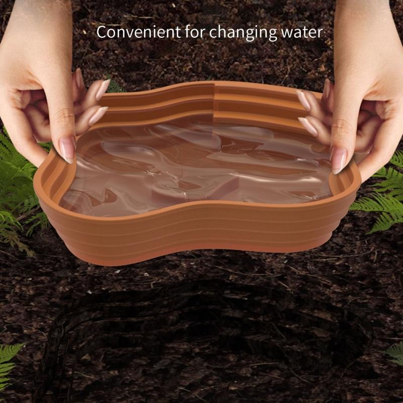 Reptiles Animal Feeding Plate Durable ABS Construction Shallow Water Dish For Turtles Lizards