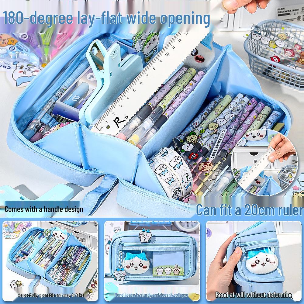 Chiikawa Cute Badge Pencil Case for School-Age Kids