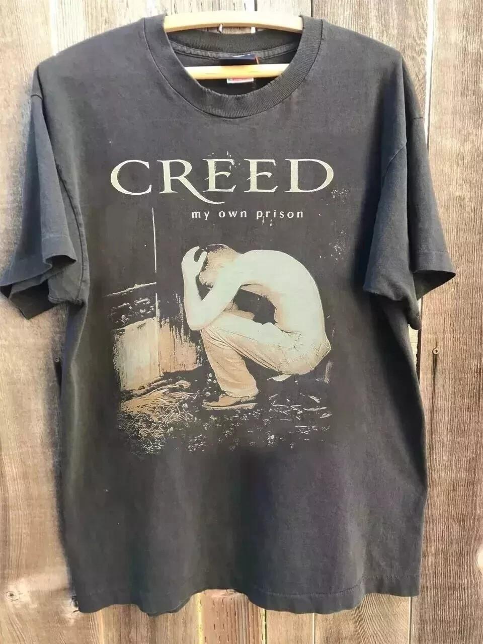 Creed My Own Prison Album Cover Vintage Black 100% Cotton T-shirt Mens Womens Tees Top L