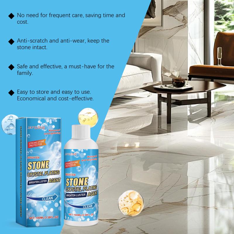 Nano Stone Crystal Plating Brighten Luster Agent for Tabletop Marble Surfaces High Gloss Protection Set with Sponge Towel