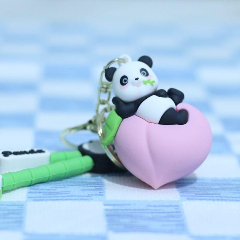 Collectible Cartoon Panda Plush Keychain In Multiple Fruit Designs With Super Fill Soft