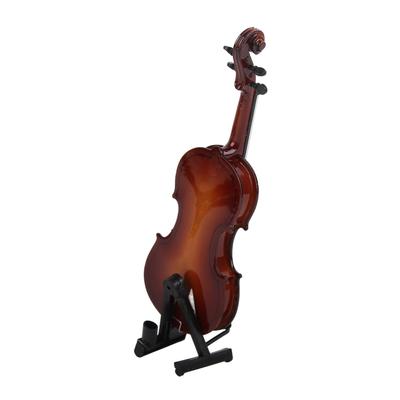 Violin Model   Decoration Craft Music Ornament for Music Enthusiasts with Holder Black Case Unique Wood Craft Exquisite Delicate Rosewo