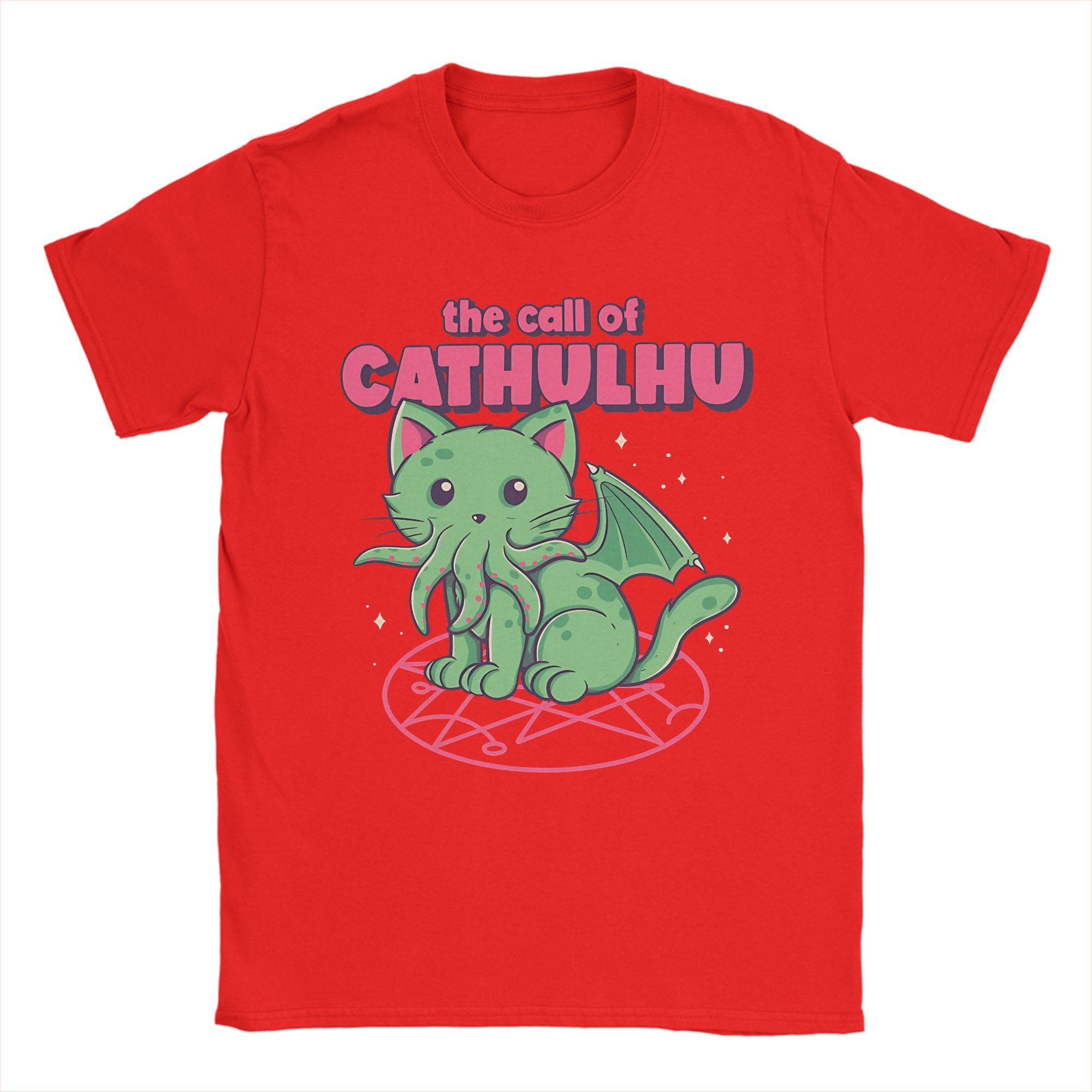 

Men Cathulhu T Shirts 100% Cotton Tops Crazy Short Sleeve Crewneck Tee Shirt 4XL 5XL 6XL T-Shirts S