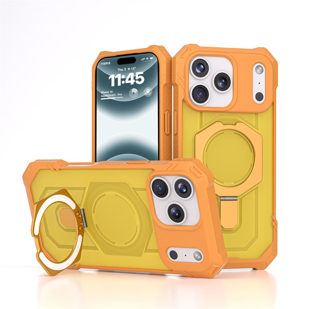 

Military Magnetic Armor Fold Stand Phone Case For iPhone 16 17 Pro Max Air For Magsafe Wireless Charge Corners Protector Cover iPhone Air
