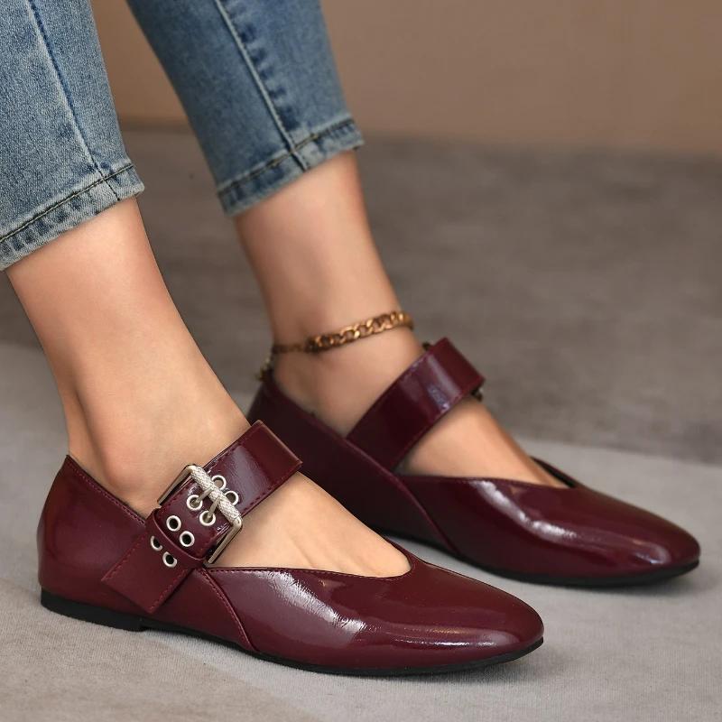 Women Flats Shallow Mouth Autumn Pointed Toe Loafers Ballerinas New Fall Leopard Retro Dress Shoes  De Mujer