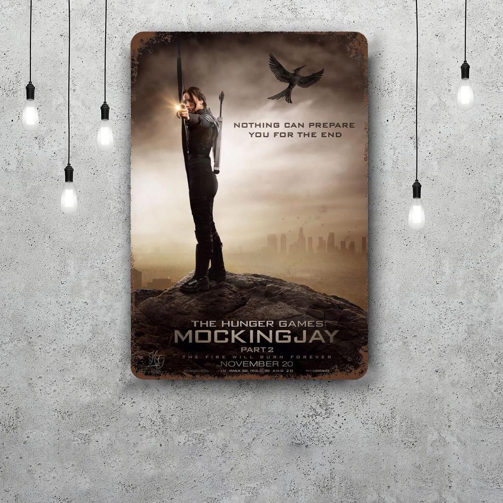 Katniss Everdeen Game Vintage Metal Tin Signs Posters Decor Retro Metal Plaque Wall Art Decor for Garage Bar