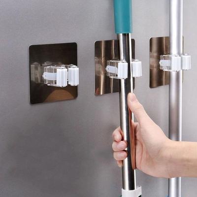 1PC Kitchen Bathroom Strong Hooks Adhesive Multi-Purpose Hooks Wall Mounted Mop Hook