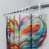 Colorful Love Heart Print Shower Curtain For Bathroom Decor