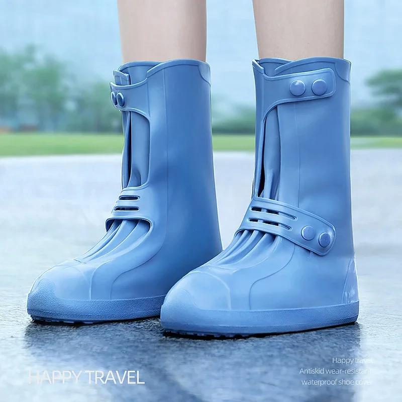 Anti Slip Breathable Rainshoe Cover Silicone Waterproof Rainboots Thickened Outdoor Hiking Travel Wear Resistant Repeatedly Used