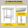 SucceBuy Stainless Steel Kitchen Work Bench Commercial Catering Table Worktable with Undershelf for Restaurant Garage