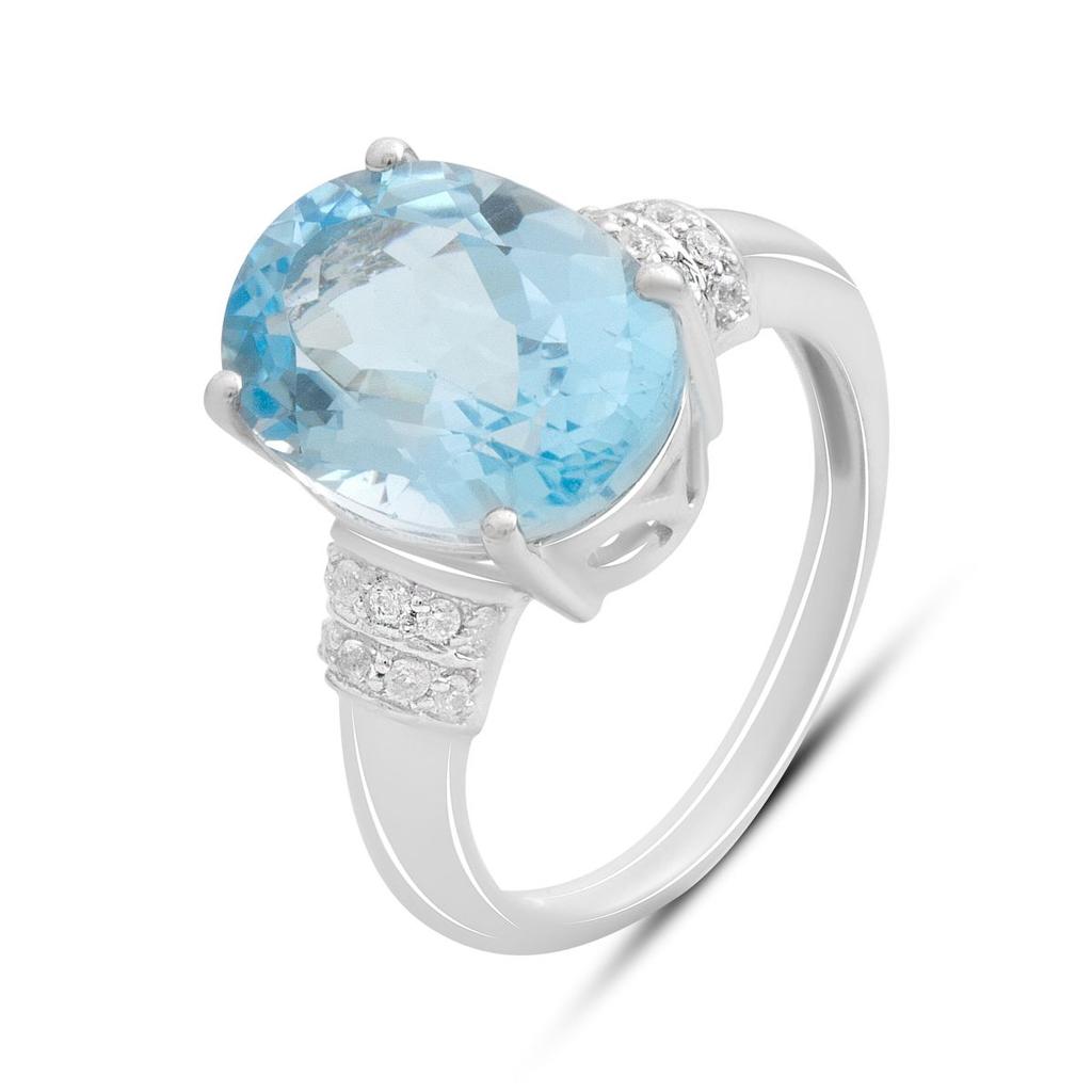 Серебряное кольцо с натуральным топазом 7.688ct, вес изделия 4,95 гр (2187783)