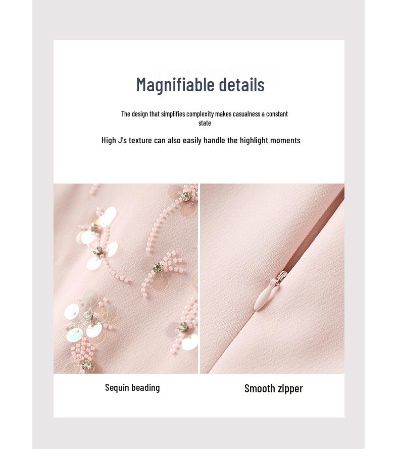 Sommer 2024 Besetztes Diamant Feminin Taillenbetontes Kleid