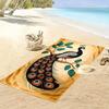 Graceful Peacock On Branch Print Beach Towel, Quick Drying, Suitable for Travel, Outdoor Sports, Jogging, the Beach and Swimming, Gift