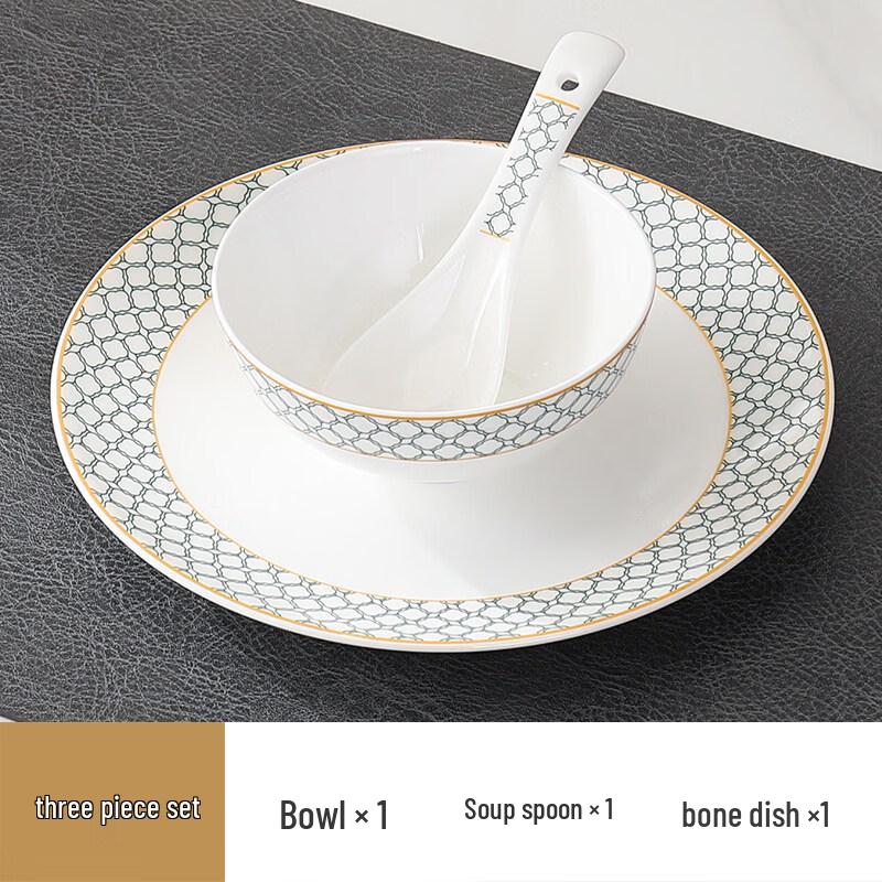 

High-End Ceramic Round Plate Dinnerware Set