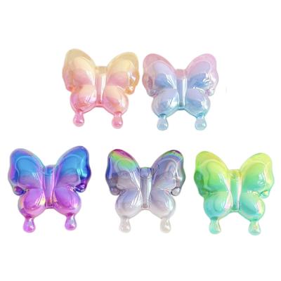 10Pz Educazione Precoce Acrilico Gradiente Farfalla Perline Sparpagliate Colore Perline Sfuse Accessori Braccialetto Telefono Materiali