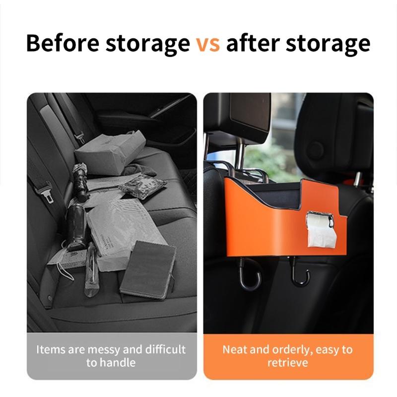 Universal Car Organizer for Most Vehicle Large Capacity Car Seat Back Storage Box Headrest Storage Rack Multifunctional