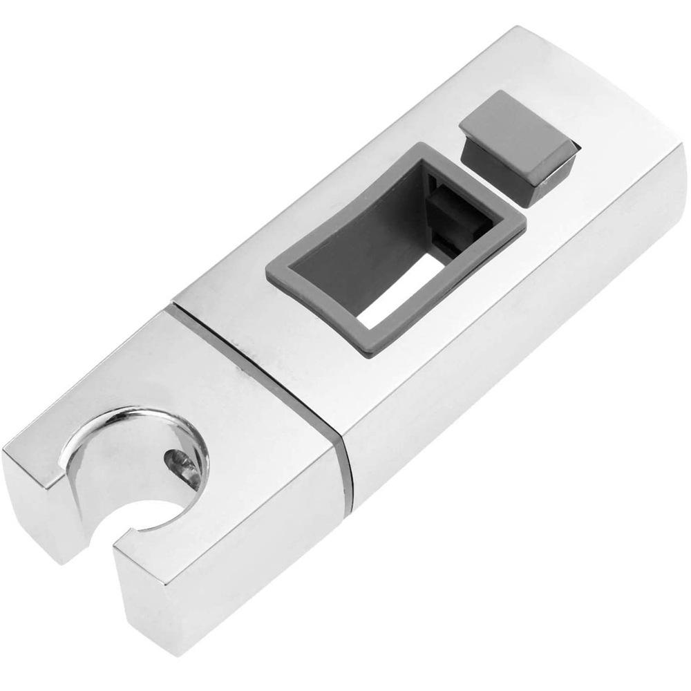 Chrome Adjustable Shower Head Holder with Button for Slide Bar 30x18mm